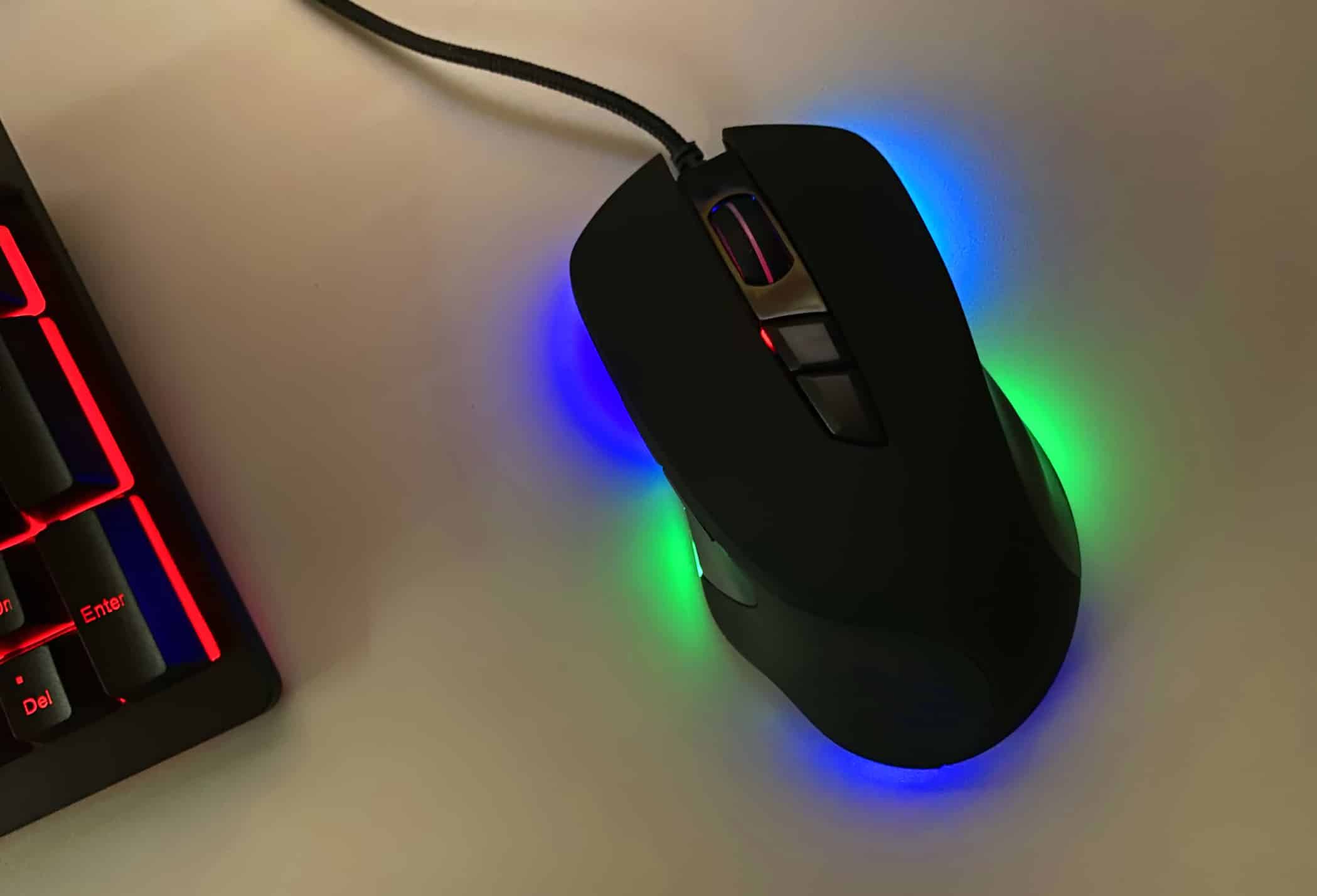Gaming mouse with backlight. Computer mouse with beautiful case illumination