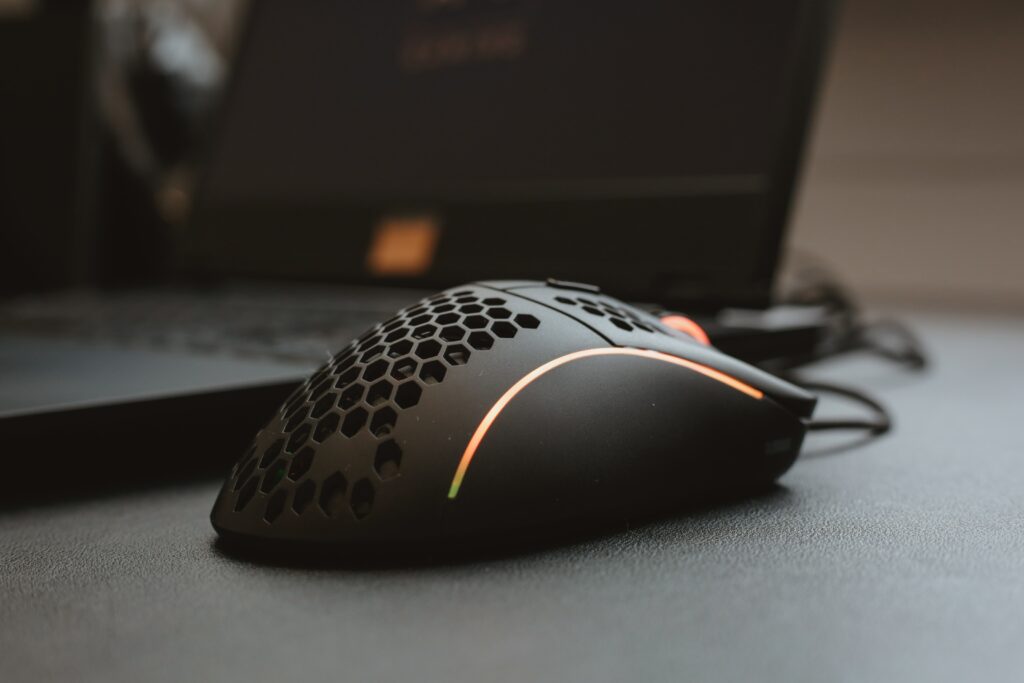 gaming mouse with holes