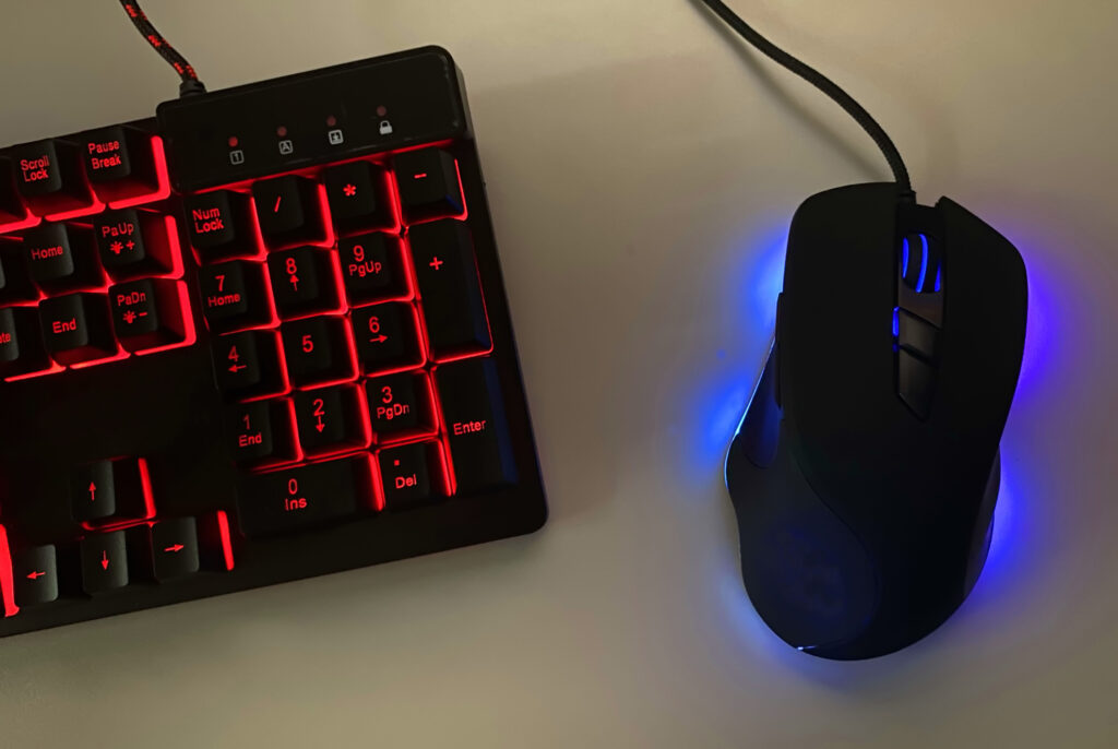 Gaming mouse with backlight. Computer mouse with beautiful case illumination